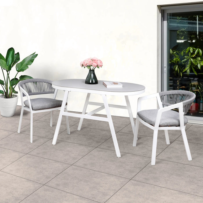 JARDINA 3PCS Outdoor Patio Furniture Aluminum Bistro Set with Cushions