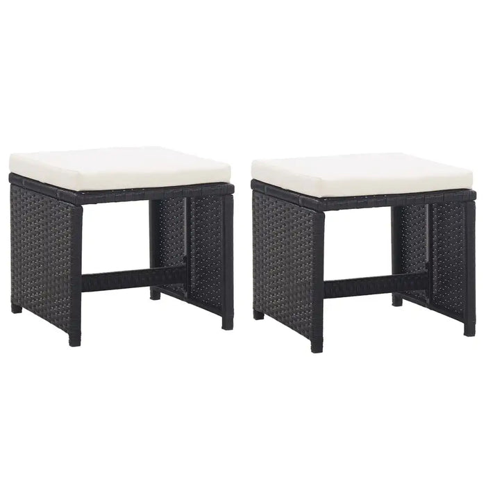 5 Piece Patio Dining Set with Cushions Poly Rattan Black B Outdoor Table and Chair Sets Outdoor Furniture Sets