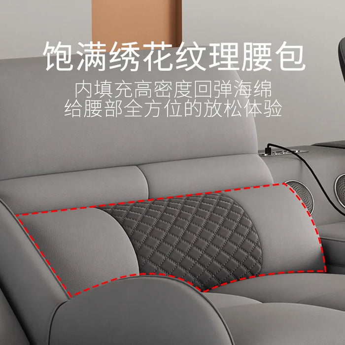 Massage technology cloth living room high-end villa solid wood multifunctional sofa combination