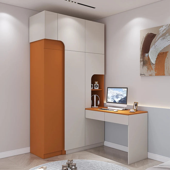 Modern simple and luxurious corner computer desk desk integrated wardrobe home bedroom bookshelf learning desk