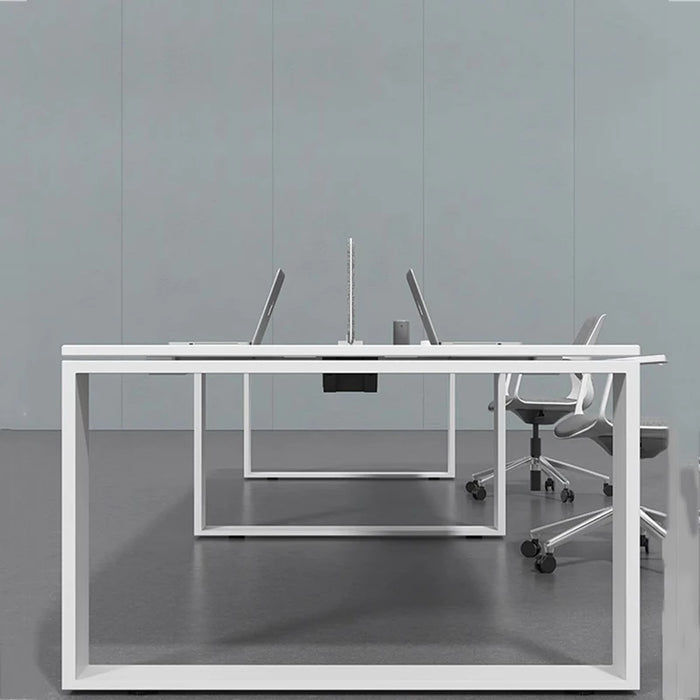 White Computer Desk Tables Wooden Fashion Metal Frame Legs Ideas Studio Office Desk Conference Mesa De Escritorio Furniture