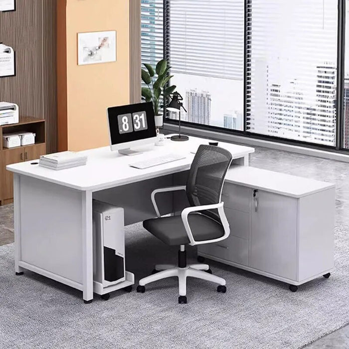 Standing Storage Office Desk Writing Study Living Room Reception Computer Desks Floor Metal Mesa De Computador Modern Furniture
