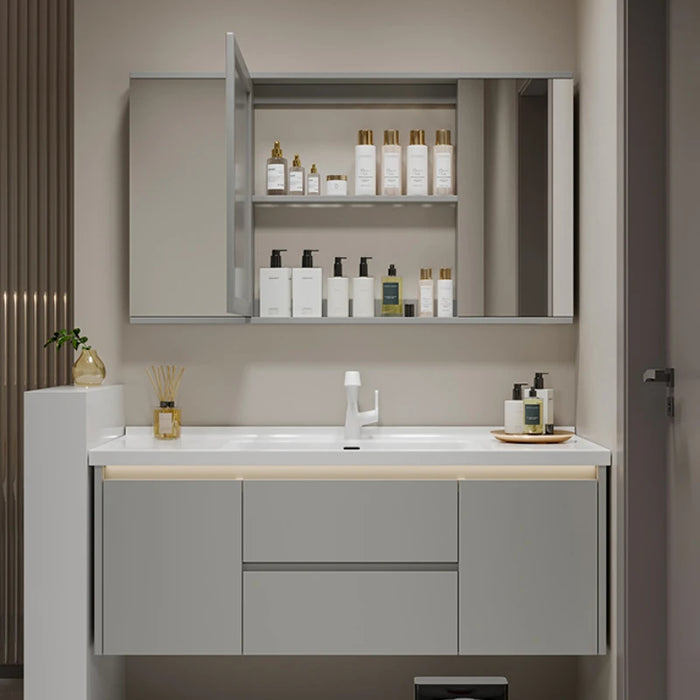 Vanity Bathroom Cabinet Mirror Modern Sink Drawer Shelves Bathroom Cabinet Storage Metal Badkamer Kast Home Furniture YQ50BC