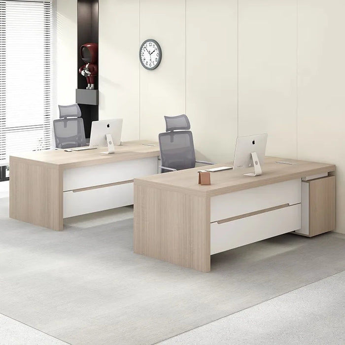Boss Computer Desk Tables Work Wooden Drawers Minimalist Modern Aesthetic Ideas Office Desk Fashion Biurka Komputerowe Furniture