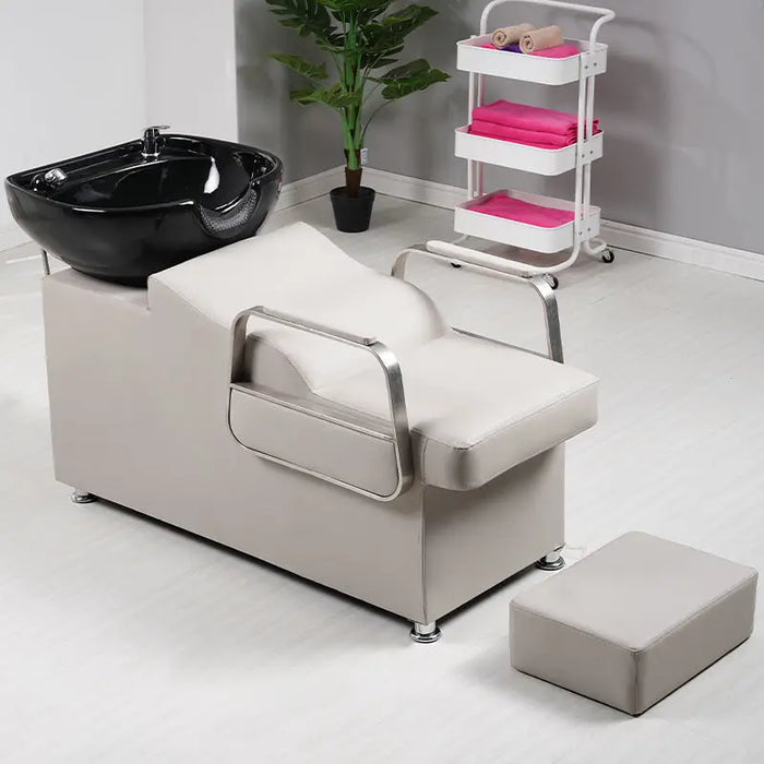 Hot Sale Color Custom Hair Salon Comfortable Lying Massage Furniture Washing Bed Shampoo Chair With Bowl