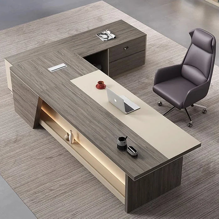 Executive Writing Desk Storage Black Desk L Shape Foldable Modern Manicure Table Work Mesa Para Compuatador Nordic Furniture