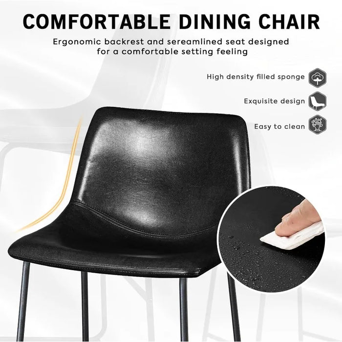 LEMBERI Faux Leather Dining Chairs Set of 4, 18 Inch Kitchen & Dining Room Chair, Mid Century Modern Dining Chairs