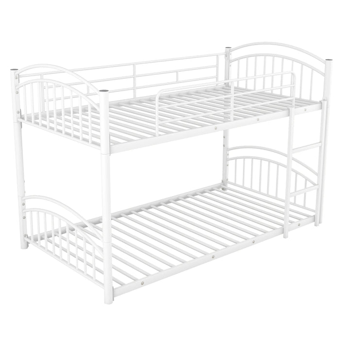 Twin Over Twin Metal Bunk Bed With Slide,Kids House Bed