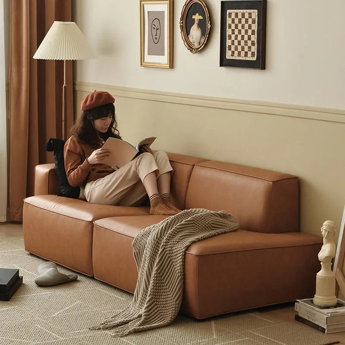 Comfortable Brown Leather Sofa Designer Longue Modern Cover Modern Living Room Sofa Unusual Relax Canape Salon Bedroom Furniture