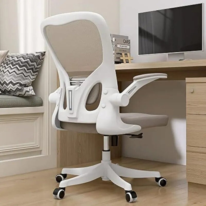 Monhey Desk Computer Chairs - Ergonomic with Lumbar Support & Flip-up Arms Home Office Height Adjustable High Back