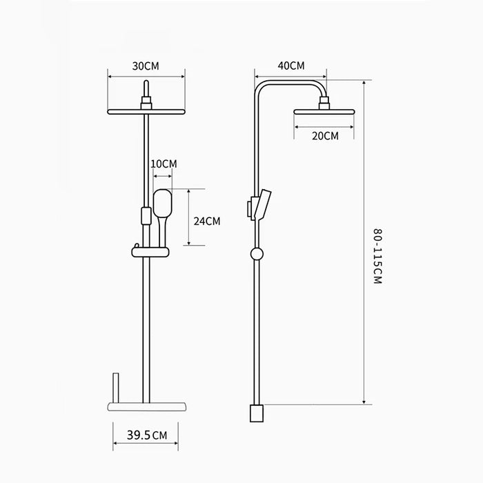 Luxury Tempered Glass Bathroom Shower System Full Set LED Digital Temperature Bathtub Atmosphere Lamp Rainfall Faucet Shower Set