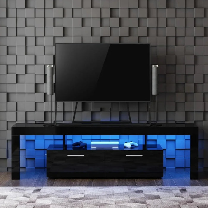 Tv Stand Living Room Furniture Free Shipping Modern Black TV Cabinet for TV Table With Storage and Glass Open Bedroom Shelf Home