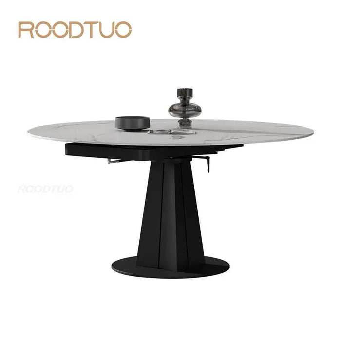 Luxury High-End Custom Natural Marble Modern Minimalist Stone Round Table Dining Tables And Chairs Set For Home Furniture