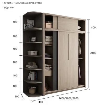 Modern  wardrobe wood melamine closet room furniture sliding wardrobe
