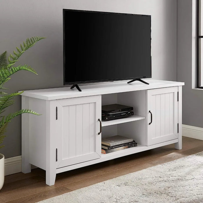 TV cabinet, classic slot door TV bracket, suitable for pure white TV cabinets of 65 inches, 58 inches and below