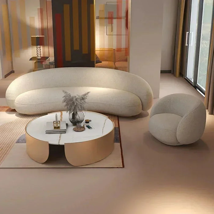 White Big Living Room Sofas Europe Loveseat Circle Curved Nordic Living Room Sofa Home use Luxury Sofy Do Salonu Home Furniture