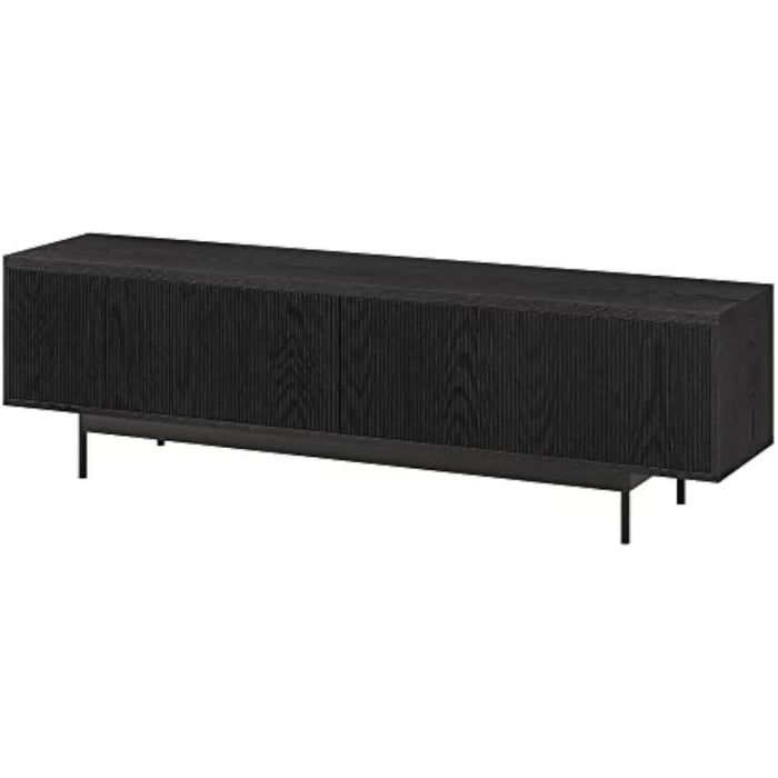 Living room TV cabinet with TV stand legs, can accommodate 75 inch TV, 70 inches wide, black