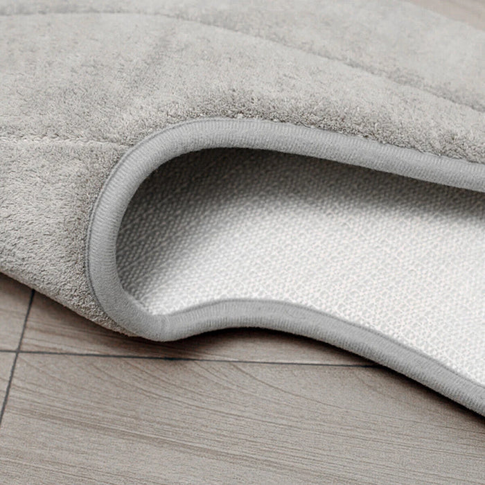 U-Shaped Toilet Mat Floor Mats Solid Winter Warm Coral Fleece Carpet Bathroom Anti-slip Mat Water Absorbent Rugs Bath Mats