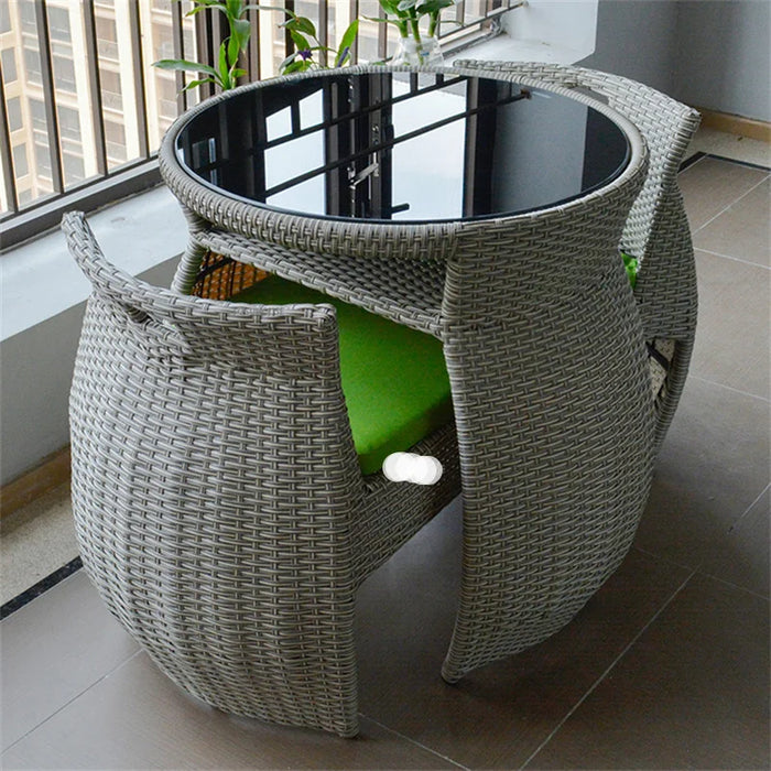 Modern Balcony Small Table and Chair Combination Three-piece Home Garden Outdoor Patio Leisure Rattan Chairs Rattan Furniture
