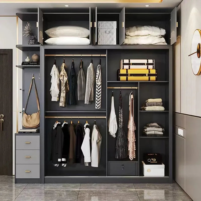 Wooden Entry Wardrobe Storage Clothes Drawers Oganizers Space Saver Wardrobe Simple Modern Divider Quarda Roupas Home Furniture