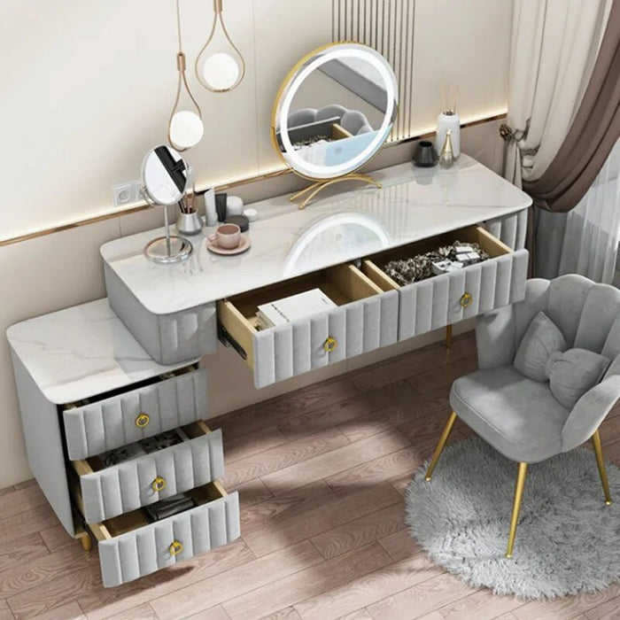 Drawer Makeup Chair Dressing Table Led Woman Nordic Dressing Table Mirror Tavolo Trucco Con Specchio Bedroom Furniture WZ