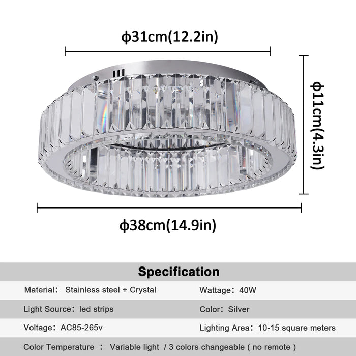 Modern Led Crystal Ceiling Chandelier Lamps Living Room Dimmable Ceiling Light With Remote Home Bedroom Smart Lighting Fixtures