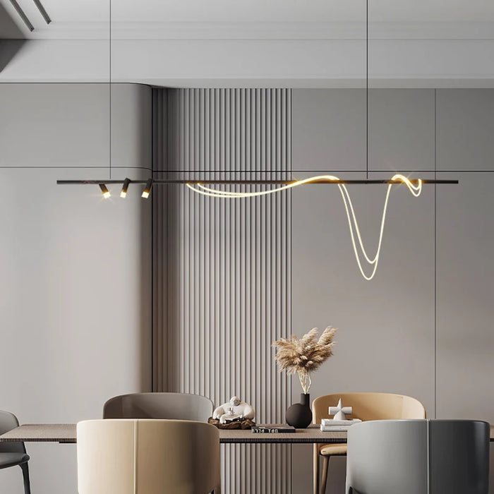 Modern minimalist Scandinavian LED strip lights pendant lights design sense high-grade spotlights island dining room lights