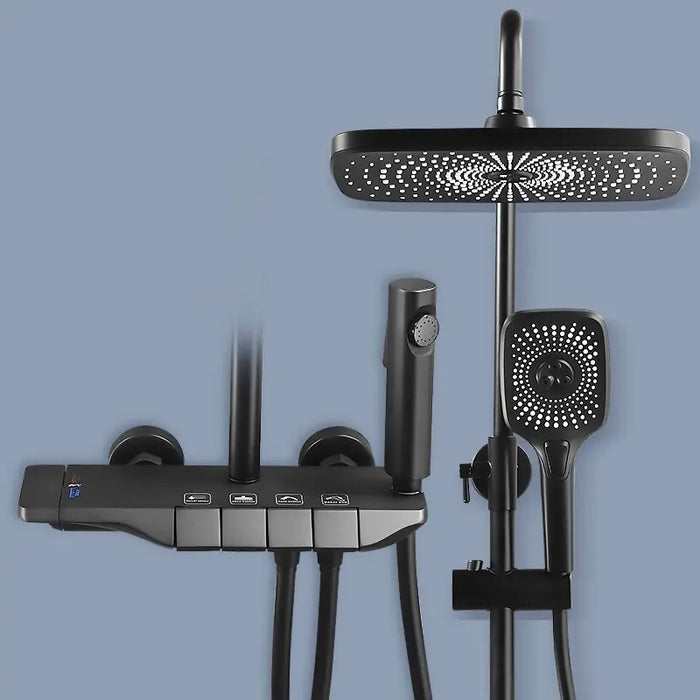 Top 2 Piano Key Thermostat Shower Set Wall Mounted Bathroom Luxury Shower System In The Bath Digital Faucet Full Bathroom Shower