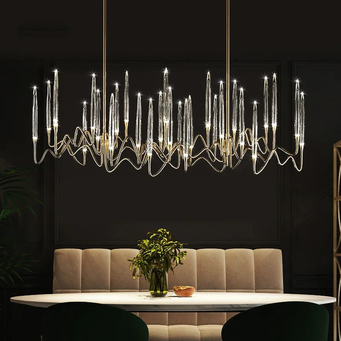 Moonriver Lighting Modern Crystal Hanging Lamps for Ceiling French Candle Chandelier Living Room Pendant Light for Room Decor