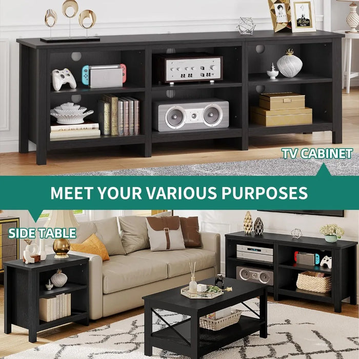 Tv Table Modern TV Stand for TV Up to 80/75/70/65 Inch 69'' Free Shipping Black Cabinet Living Room Furniture Home