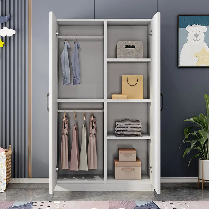 Luxury Design Closet Storage White European Hotel Minimalist Storage Wooden Wardrobe Indoor Szafa Na Ubrania Furniture Bedroom