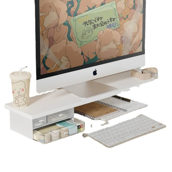 Modern Home Table for Laptop Office Elevated Laptop Desk Drawer Design Monitor Stand Heat Radiation Computer Table