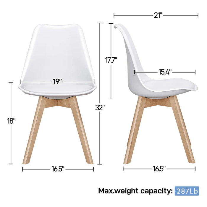 Modern Padded Dining Chairs with Wood Legs for Dining Room, Set of 4, Dining Chair, Comedor 4 Sillas,19.30 X 20.50 X 32.10Inches