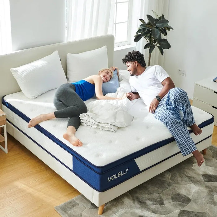 Molblly Queen Mattress, 12 Inch Innerspring Mattress in a Box,Ultimate Motion Isolation Individually Wrapped Pocket Coils Mattre