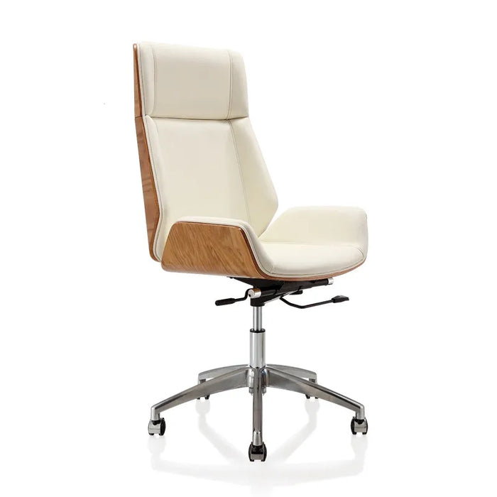 lounge High Back Bentwood Swivel Office Computer Chair Micro Fiber Leather Home Meeting Leather Chair nordic Office Furniture HY