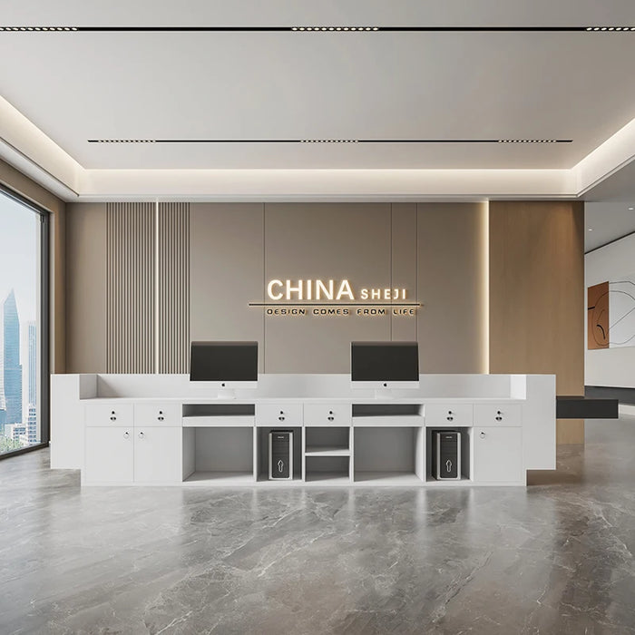 Podium Office Reception Desk Bar Counter Church Shop Study Reception Desks Modern Hospital Mostrador Recepcion Salon Furniture