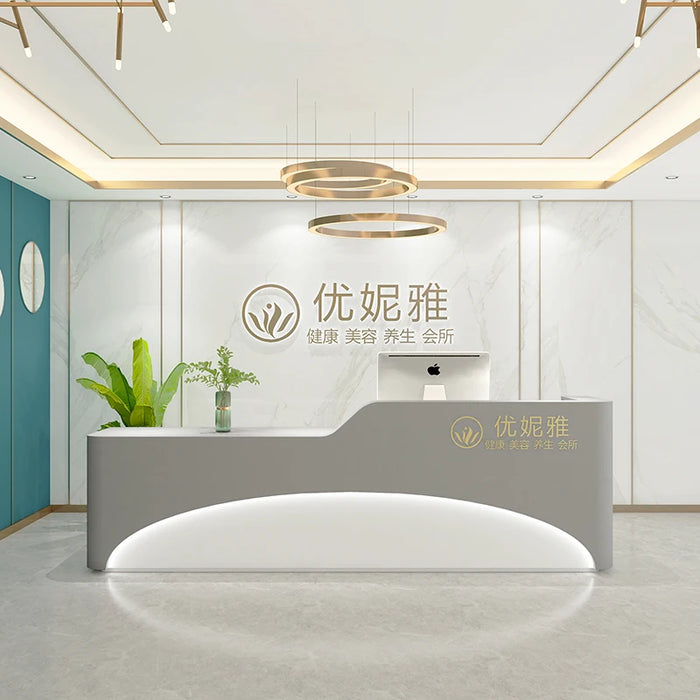 Beauty Salon Reception Desks European Computer Checkout Shop Futuristic Reception Desks Modern Bureau Meuble Salon Furniture