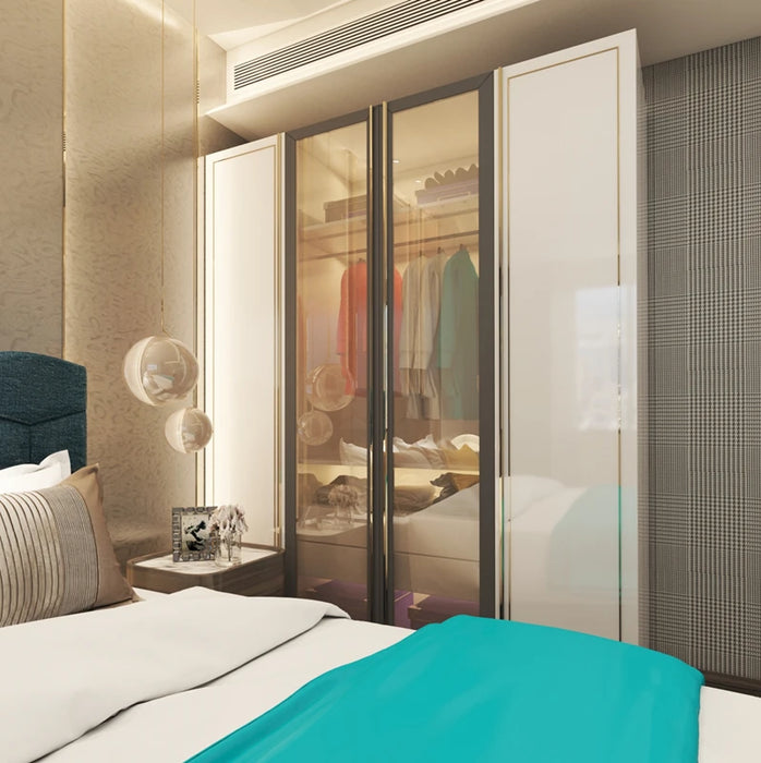 Luxury wardrobe simple modern bedroom household cabinet wardrobe environment-friendly wardrobe