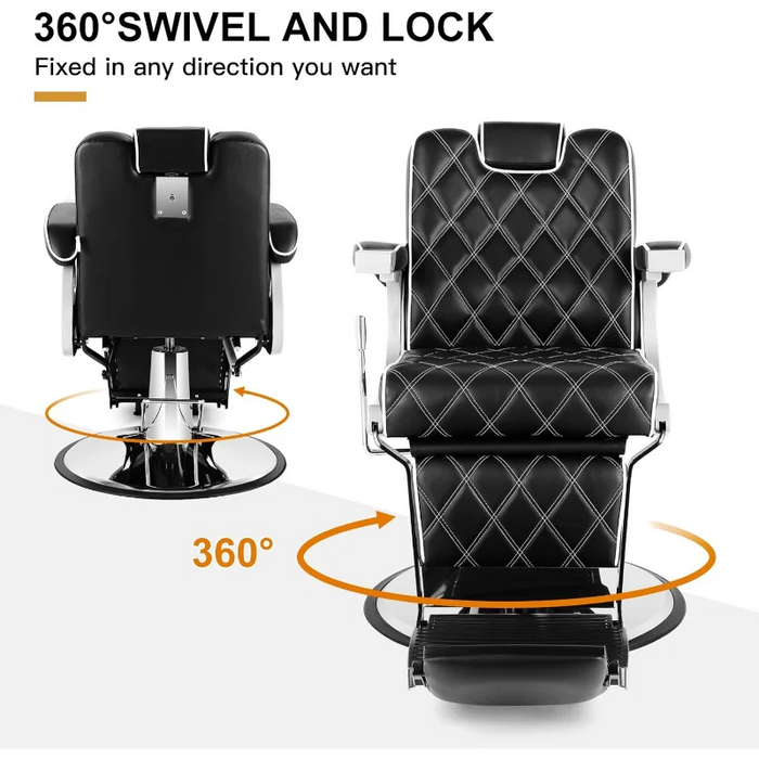 Artist hand Heavy Duty Vintage Barber Chair All Purpose Hydraulic Recline Salon Beauty Spa Styling Equipment Black