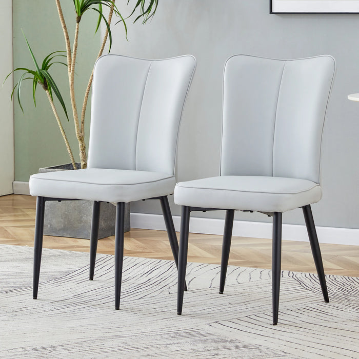 5 Pieces Table and chair Set with One Table and 4 PU Chairs,Glass Dining Table
