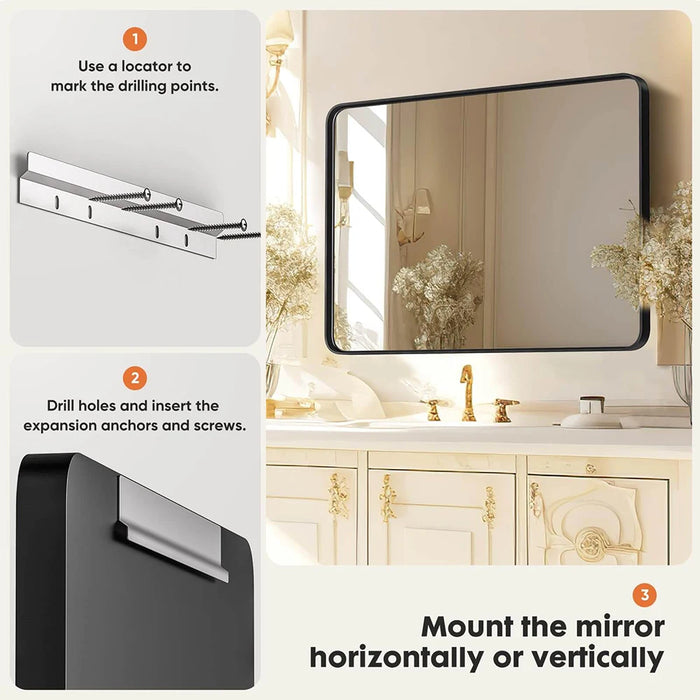 Bathroom Mirror Vanity Mirror for Wall Aluminum Alloy Framed Wall Mirror Farmhouse 40"×30"