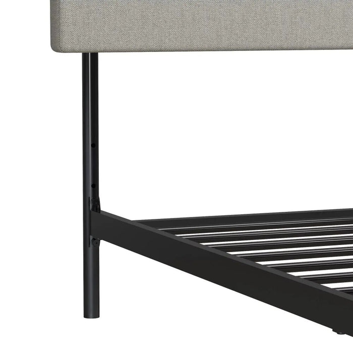 Daybed Krew Upholstered Bed Bases and Bed Frames Queen King Size Frame Double Beds & Furnitures Black Metal/Gray Linen Trees