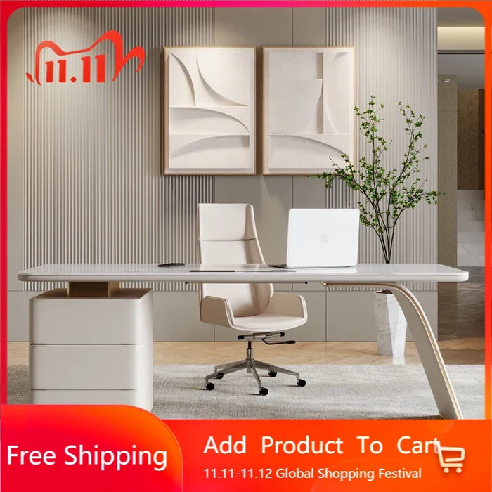 Luxury Writing Office Desk Workbench Reception Conference Desktops Executive Office Desk White Escritorios Italian Furniture