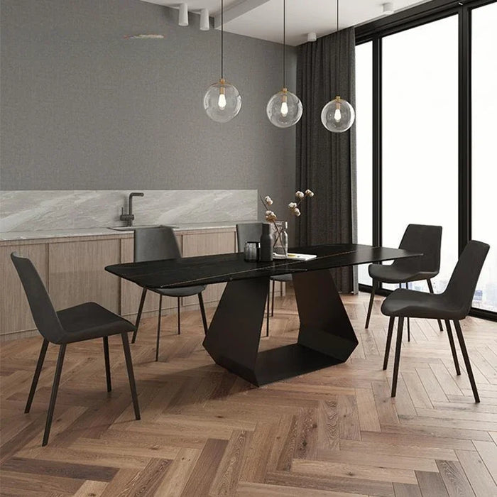 Italian Minimalist Dining Table Rock Board Modern Light Luxury Black Kitchen Table Indoor Living Room Meubles Home Furniture