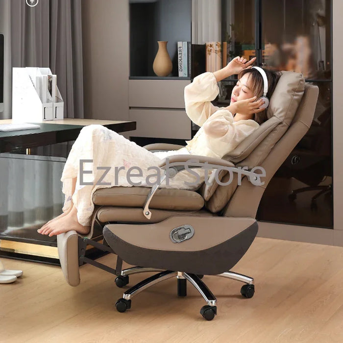 Leather Executive Mobile Desk Chair Gaming Computer Ergonomic Office Chairs Reading Cadeira De Escritorio Home Office SY50OC