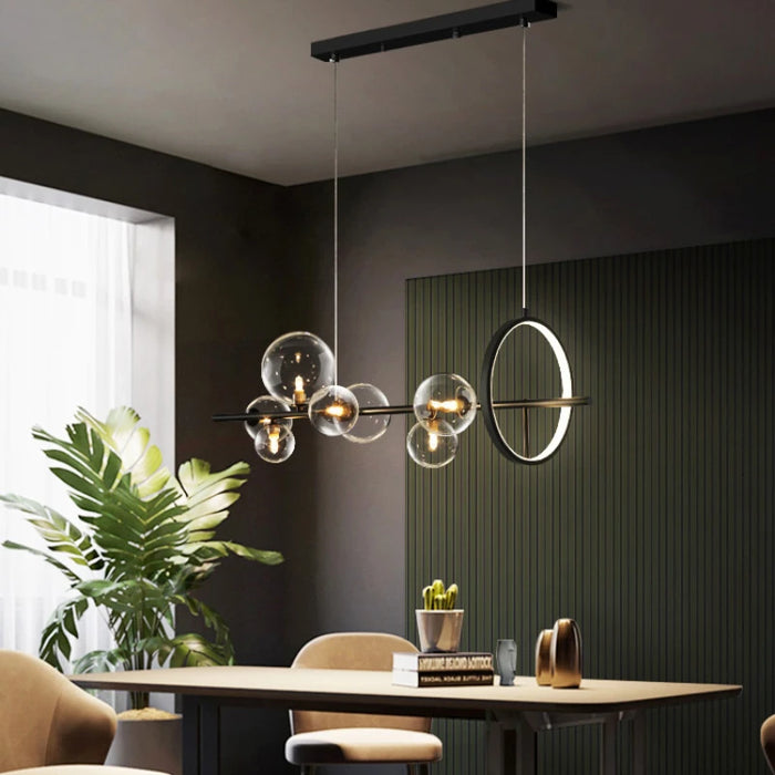 Nordic Modern LED Novelty Glass Bubble Chandelier Dining Room Lamp Office Lighting Kitchen Island Home Decoration Hanging Lights