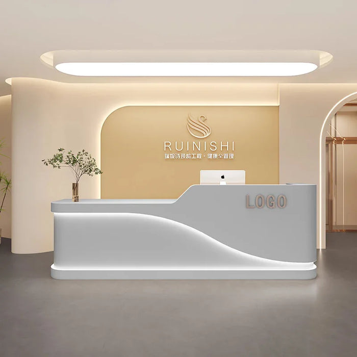 Shop Podium Reception Desk Cash Beauty Salon White Barbershop Simple Reception Desk Supermarket Comptoir Caisse Bar Furniture