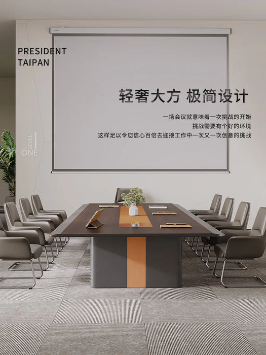 About modern large-scale employee training table, long strip table, large conference room table and chair combination