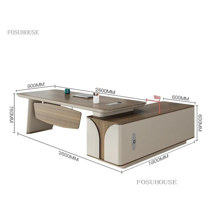 Luxury Paint Office Work Desks Minimalist Modern Manager Computer Table and Chair Set High-End Office Desk Office Furniture K
