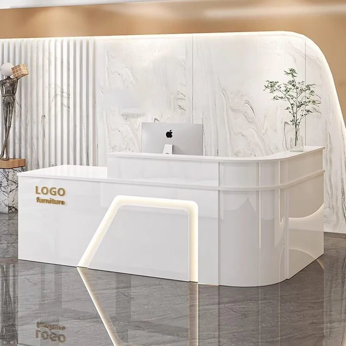 Small Reception Pulpit Office Desk Front White Pulpitos Hair Salon Shop Counter Bar Register Kassentisch Office Desk Furniture
